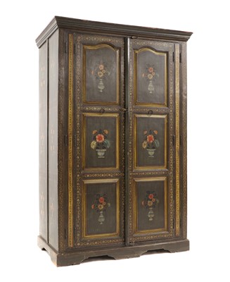 Lot 339 - A painted teak armoire