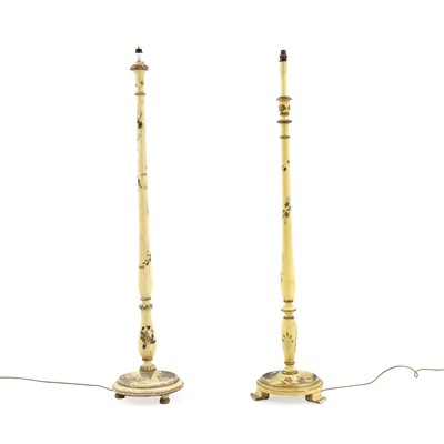 Lot 531 - A set of two Chinoiserie standard lamps