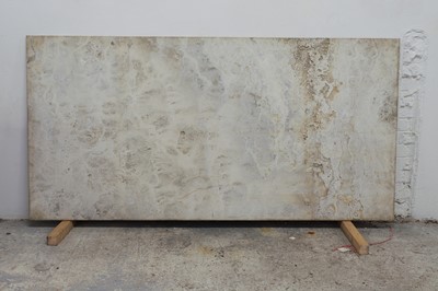 Lot 53 - A marble and travertine console table after the antique