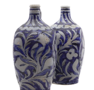 Lot 115 - A pair of Westerwald style German salt glazed jugs