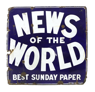 Lot 236 - A 'News of the World' enamel sign