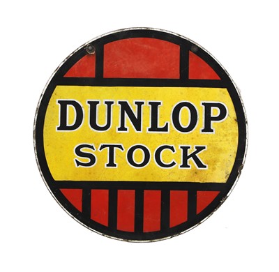 Lot 238 - A 'Dunlop Stock' enamel sign