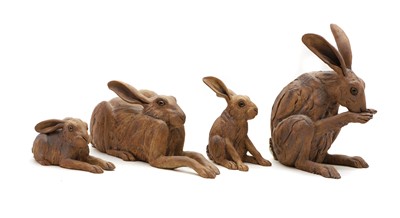 Lot 97 - A group of four pottery hares