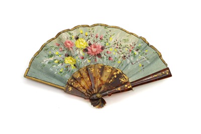 Lot 192 - A group of three tortoiseshell and painted fans