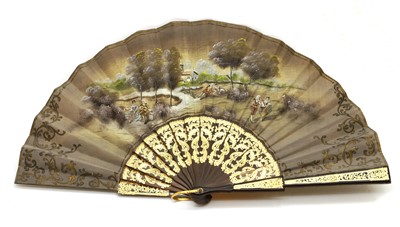 Lot 192 - A group of three tortoiseshell and painted fans