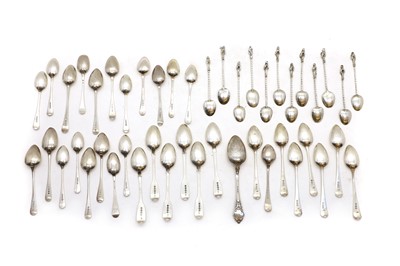 Lot 57 - A collection of silver spoons