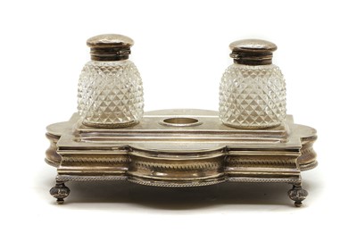 Lot 28 - A Victorian silver inkstand