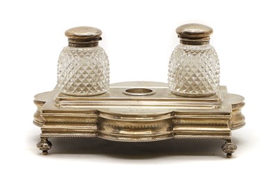 Lot 28 - A Victorian silver inkstand
