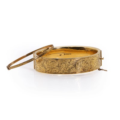 Lot 328 - Two 9ct gold bangles