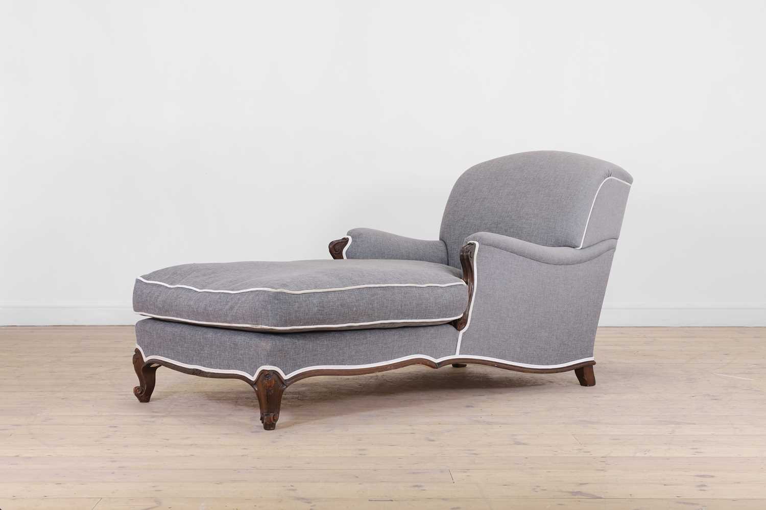 Lot 210 - An upholstered chair-back chaise longue,