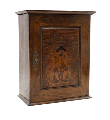 Lot 219 - An inlaid hanging smokers cabinet