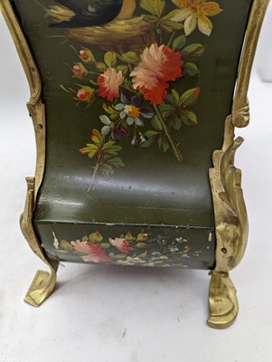 Lot 164 - A Louis XV style painted wood mantel clock