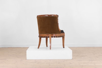 Lot 61 - A Charles X-style faux maple bergère