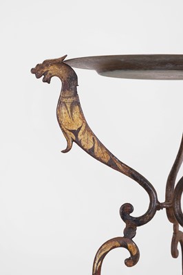 Lot 4 - A gilt-japanned wrought-iron torchère stand