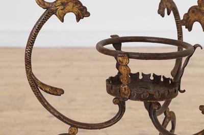 Lot 4 - A gilt-japanned wrought-iron torchère stand