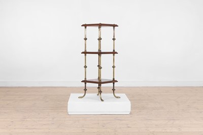 Lot 58 - A mahogany, marquetry and brass étagère