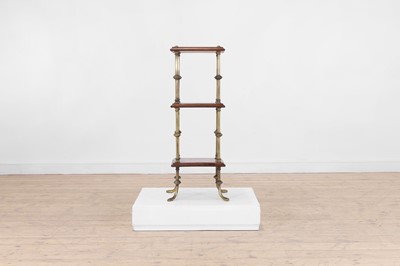 Lot 58 - A mahogany, marquetry and brass étagère