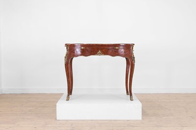 Lot 27 - A Louis XV-style kingwood and tulipwood marquetry bureau plat