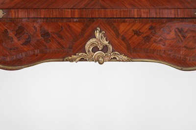 Lot 27 - A Louis XV-style kingwood and tulipwood marquetry bureau plat