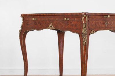 Lot 27 - A Louis XV-style kingwood and tulipwood marquetry bureau plat