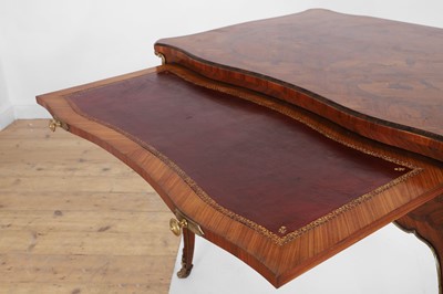 Lot 27 - A Louis XV-style kingwood and tulipwood marquetry bureau plat