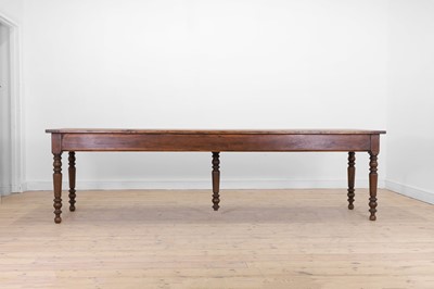 Lot 64 - A Victorian oak kitchen table