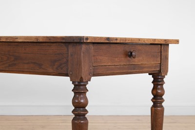 Lot 64 - A Victorian oak kitchen table