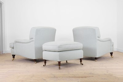 Lot 41 - A pair of upholstered armchairs by George Smith
