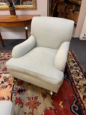 Lot 41 - A pair of upholstered armchairs by George Smith