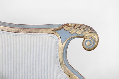 Lot 52 - An Empire-style painted and parcel-gilt pine chaise longue