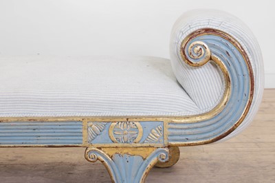 Lot 52 - An Empire-style painted and parcel-gilt pine chaise longue