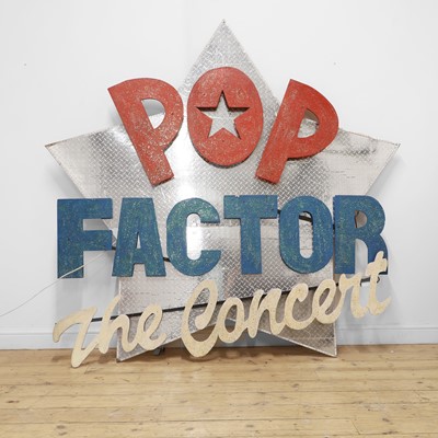 Lot 91 - A large 'Pop Factor the Concert' painted wooden sign