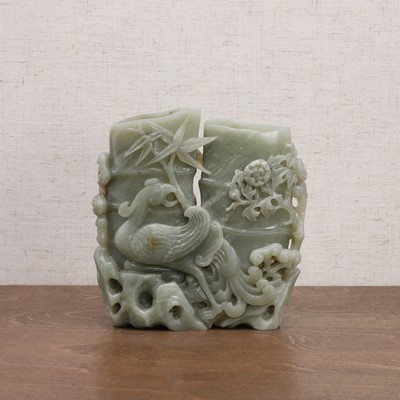 Lot 282 - A Chinese jade carving