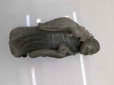 Lot 59 - Two Chinese jade monks