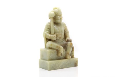 Lot 175 - A large Chinese jade figure