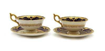 Lot 101 - Two sets of Coalport porcelain cups and saucers