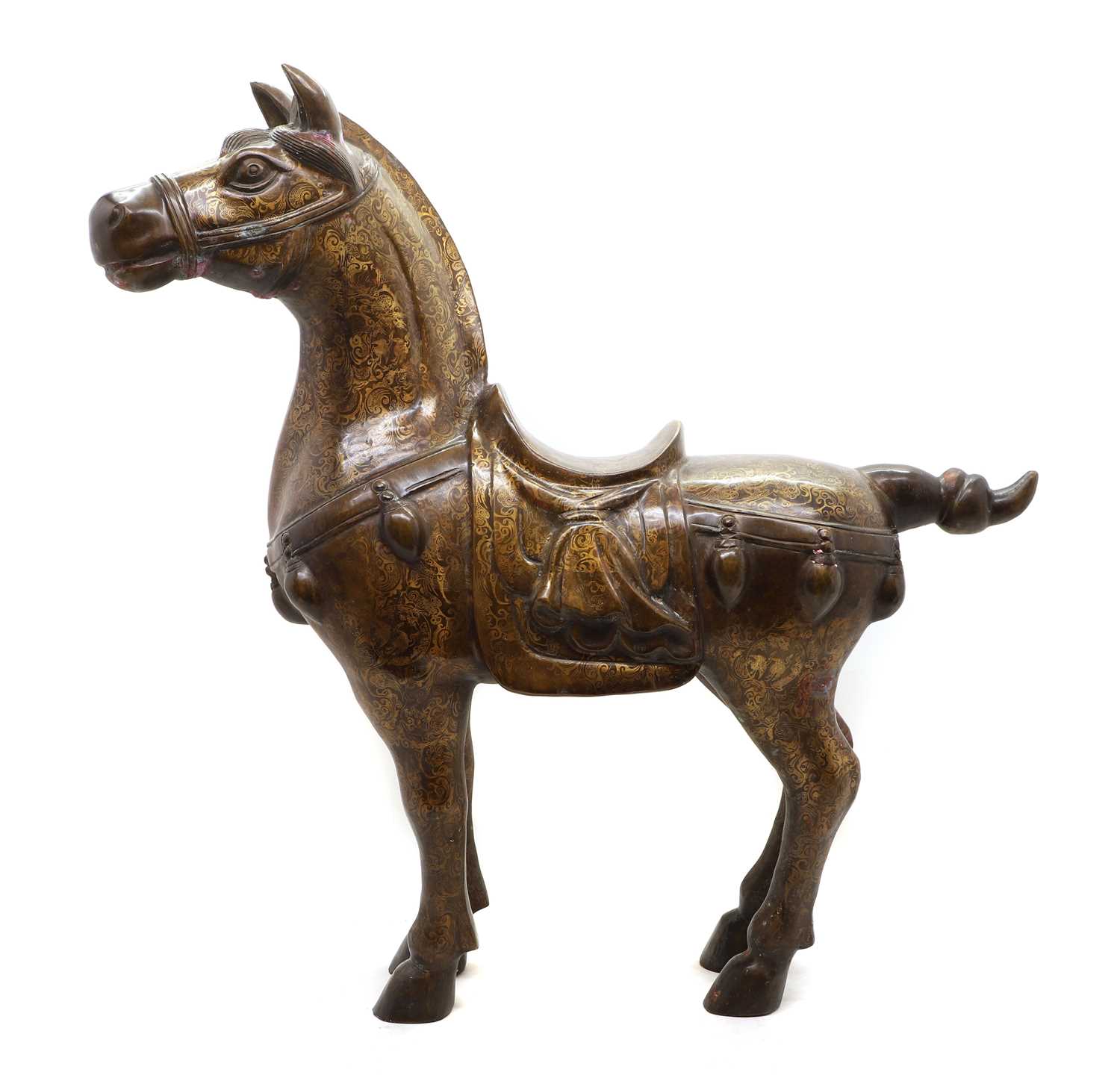 Lot 67 - A large Chinese bronze horse