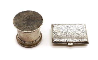 Lot 61 - A silver ink well