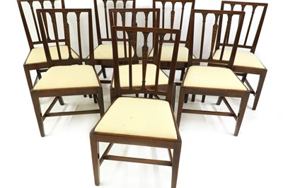 Lot 516 - A set of eight Sheraton mahogany dining chairs