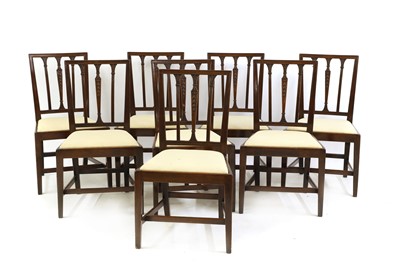 Lot 516 - A set of eight Sheraton mahogany dining chairs