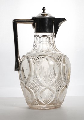 Lot 47 - A late Victorian silver mounted cut-glass claret jug