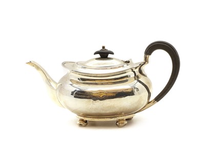 Lot 34 - A silver teapot