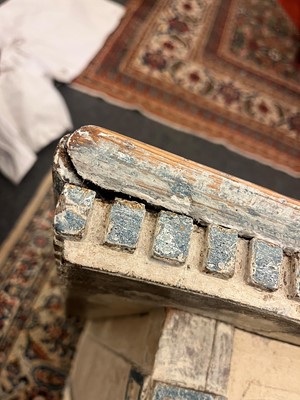 Lot 370 - A Gustavian painted pine tile-topped side table
