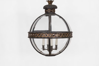 Lot 15 - A large bronze, gilt-brass and glass 'Original' globe lantern by Jamb