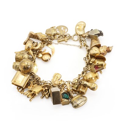 Lot 339 - A gold charm bracelet