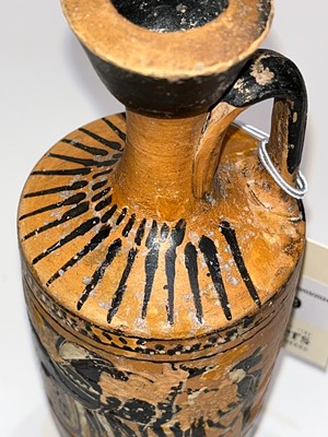 Lot 99 - An Attic black-figured lekythos in the manner of the Haimon painter