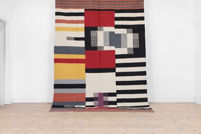 Lot A contemporary Bauhaus-inspired flat-weave carpet