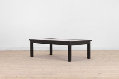 Lot 279 - An ebonised wooden and scagliola coffee table