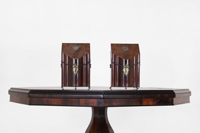 Lot 39 - A pair of George III mahogany knife boxes