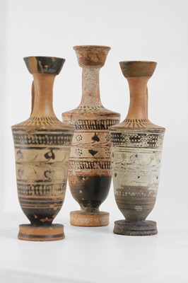 Lot 81 - A group of three Attic white ground pottery lekythoi